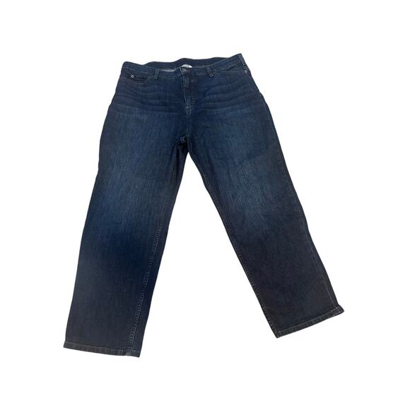 Duluth Trading Co. dark wash straight leg dark wash jeans size 18 - Picture 1 of 5